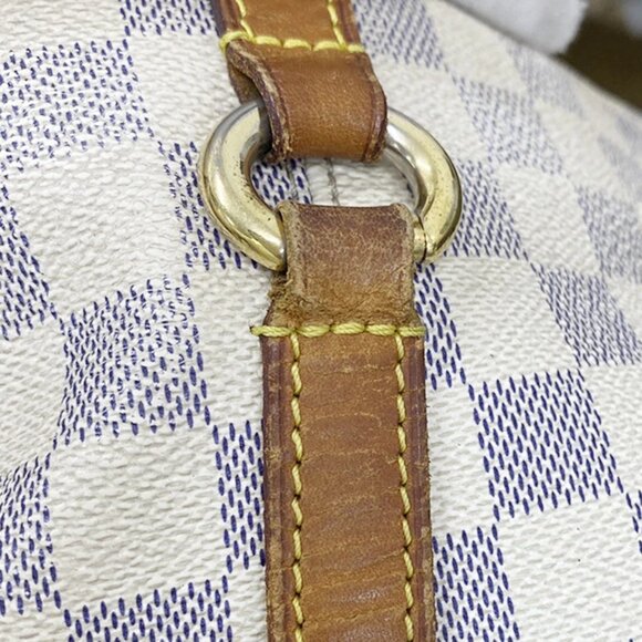 LOUIS VUITTON Logo Totally MM Shoulder Bag Damier Azur Leather WE - Picture 11 of 16